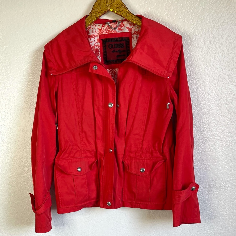 Guess Red Zip-Up Jacket